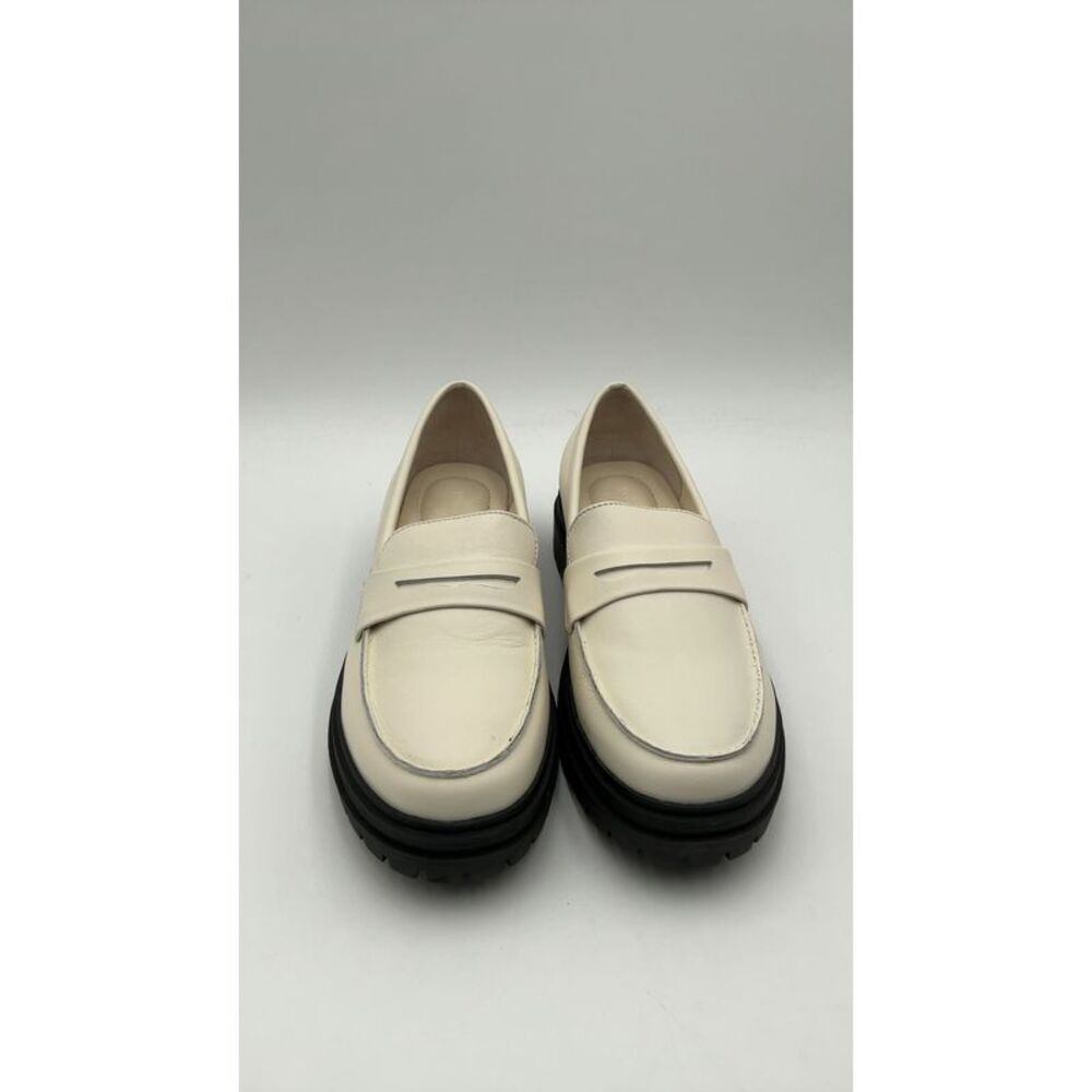 Quince Cream Platform Penny Loafers with Black Sole - Picture 3 of 3